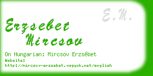 erzsebet mircsov business card