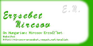 erzsebet mircsov business card